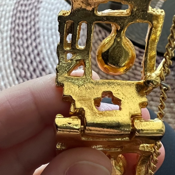 Vintage Rare Brutalist Bracelet Robert Larin 1960s Modernist Gold Plated Pewter - Picture 6 of 14